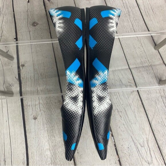 Prada Women's Black Graffiti Eye Pointed Toe Luxury Flat Shoe IT 37.5 / US 7 - Picture 8 of 13